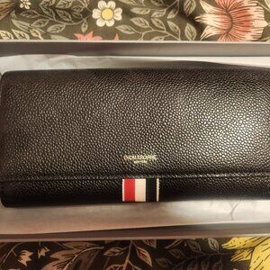 Thom Browne Black Pebble leather wallet
